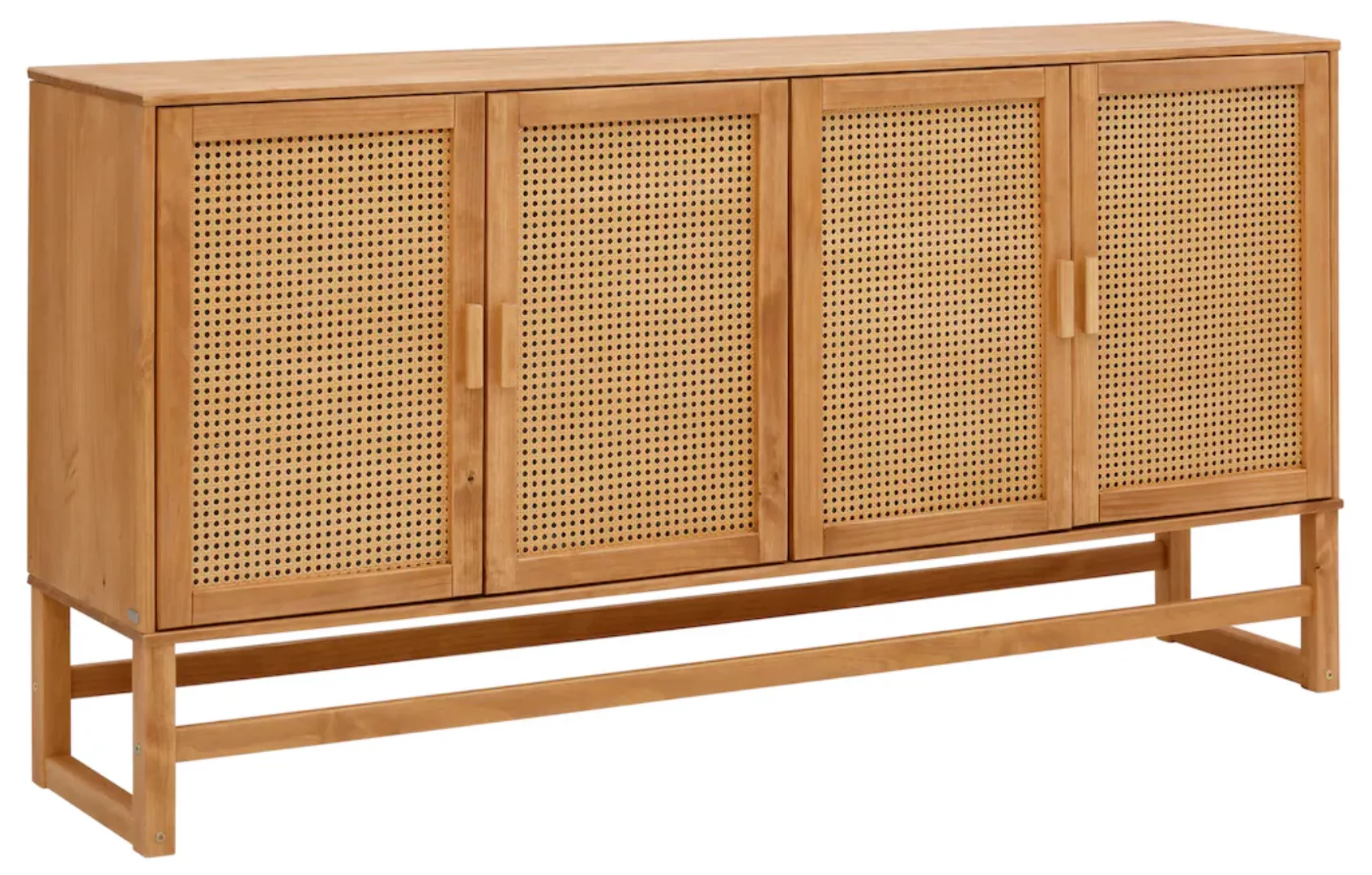 Home affaire Sideboard "Linz", Kommode mit Rattangeflecht auf den Türfronte günstig online kaufen