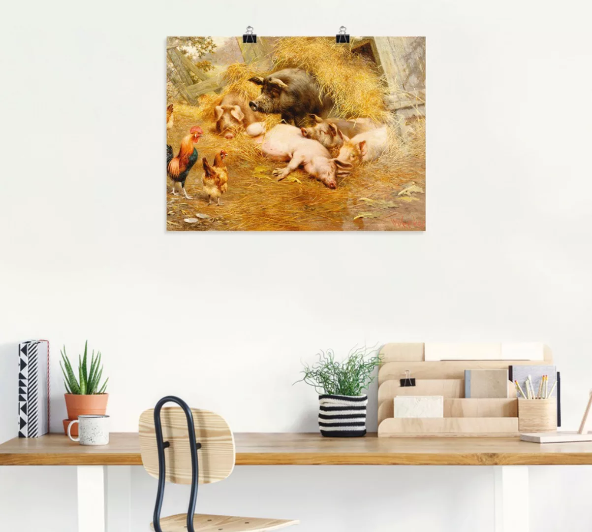 Artland Wandbild "Glückliches Tierleben.", Haustiere, (1 St.), als Leinwand günstig online kaufen