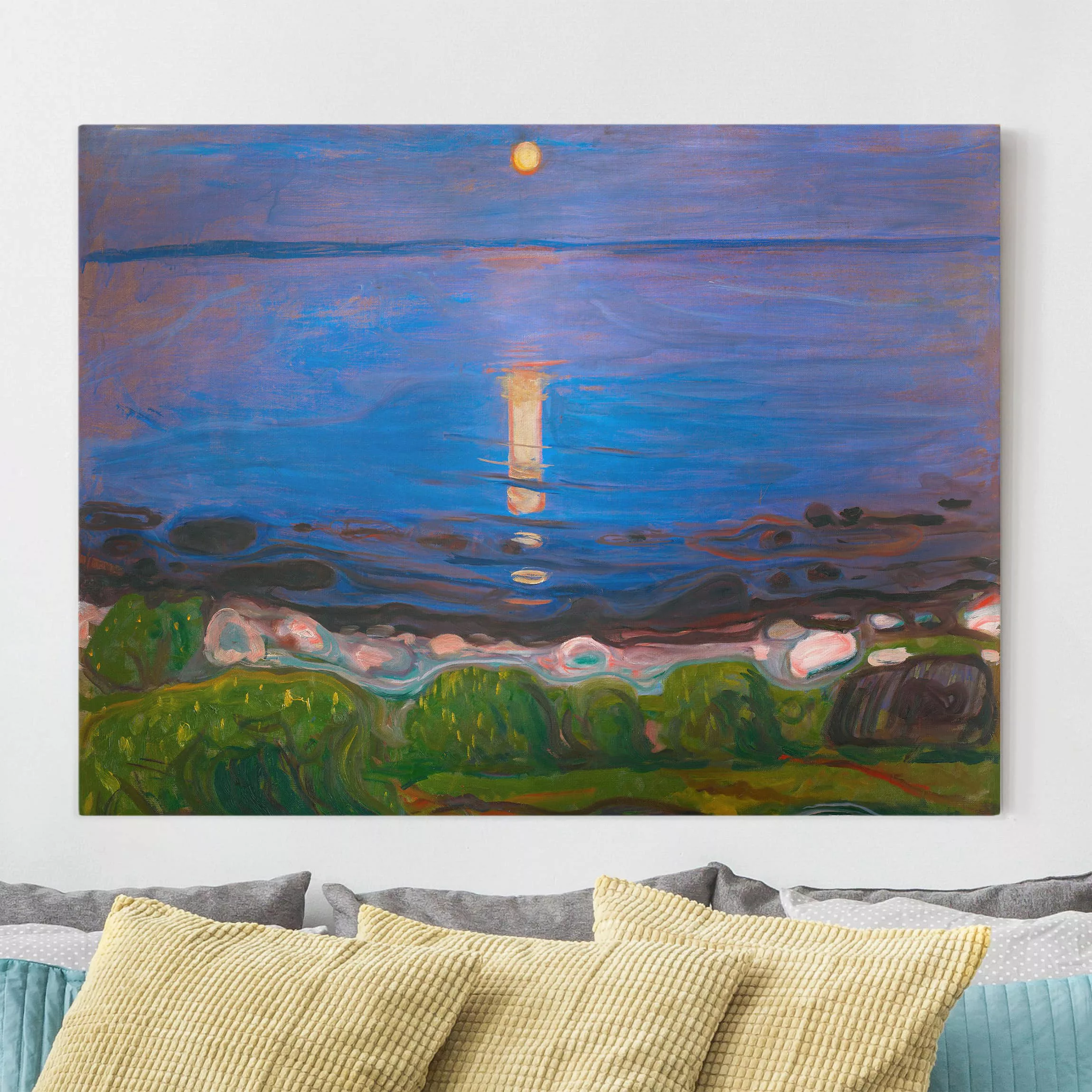 Leinwandbild - Querformat Edvard Munch - Sommernacht am Meeresstrand günstig online kaufen