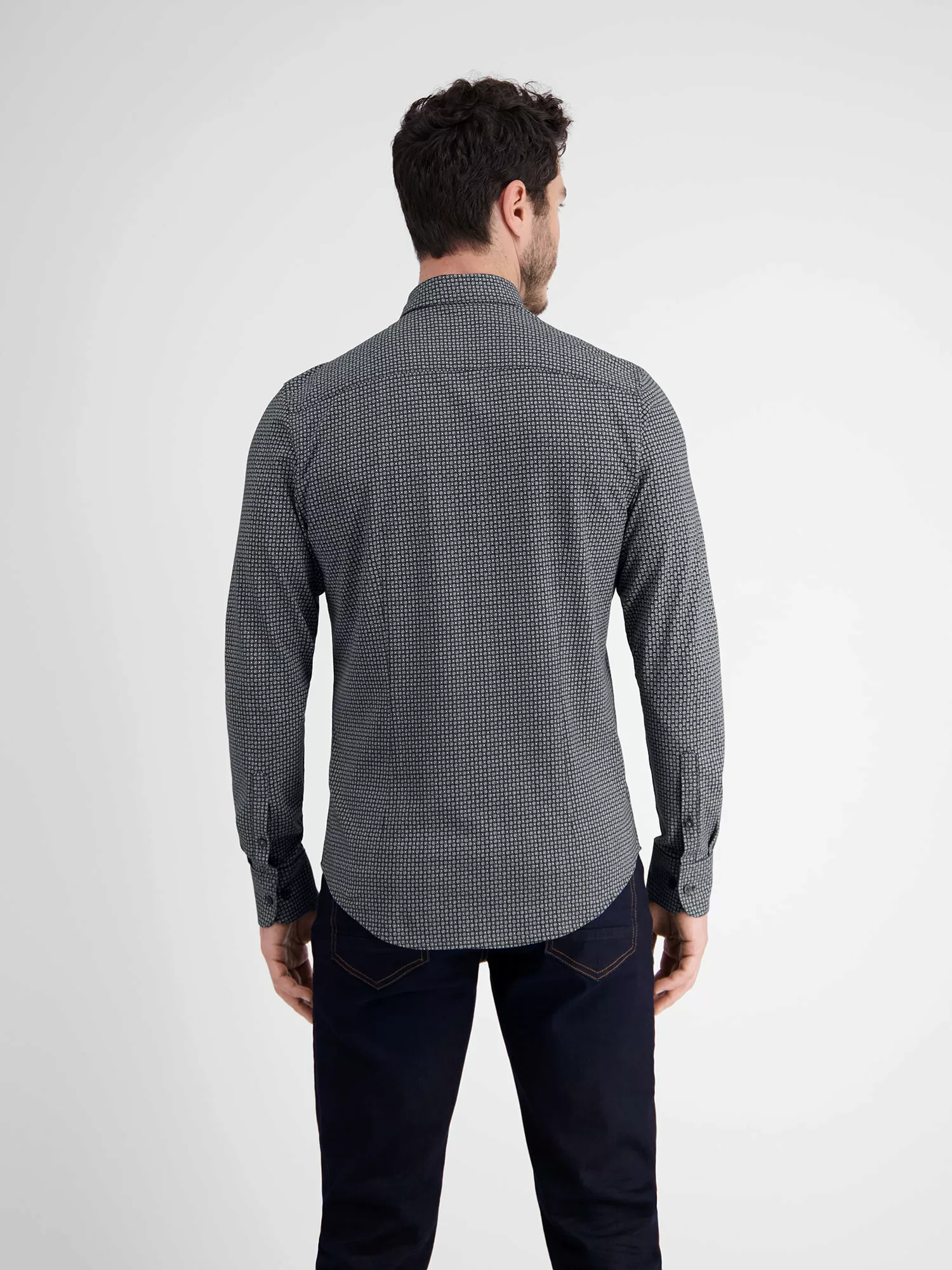 LERROS Fleecehemd "LERROS Jerseyhemd mit Mini-AOP" günstig online kaufen