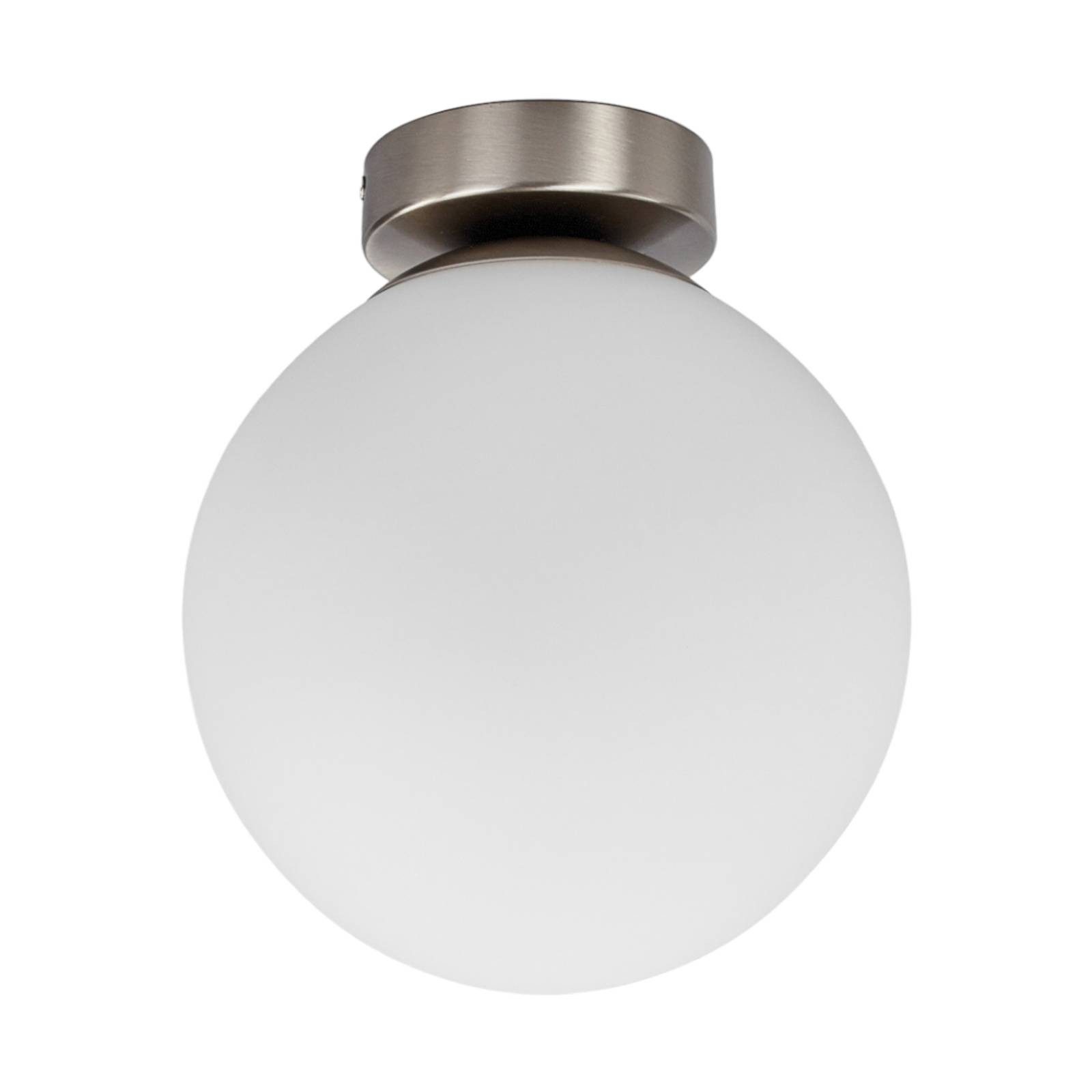 Lindby Deckenleuchte Lennie, weiß, Glas, Ø 20 cm, IP44, E27 günstig online kaufen