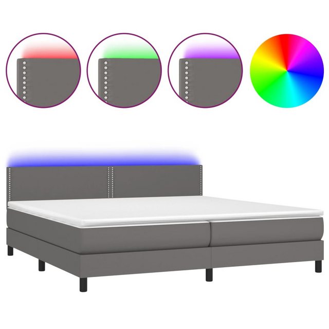 vidaXL Boxspringbett Bett Boxspringbett mit Matratze & LED Kunstleder (200 günstig online kaufen