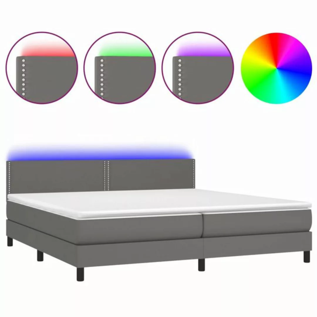 vidaXL Boxspringbett Bett Boxspringbett mit Matratze & LED Kunstleder (200 günstig online kaufen