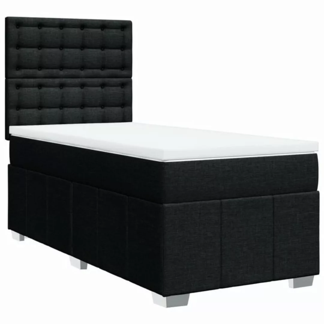 vidaXL Bett Boxspringbett mit Matratze Schwarz 80x200 cm Stoff günstig online kaufen