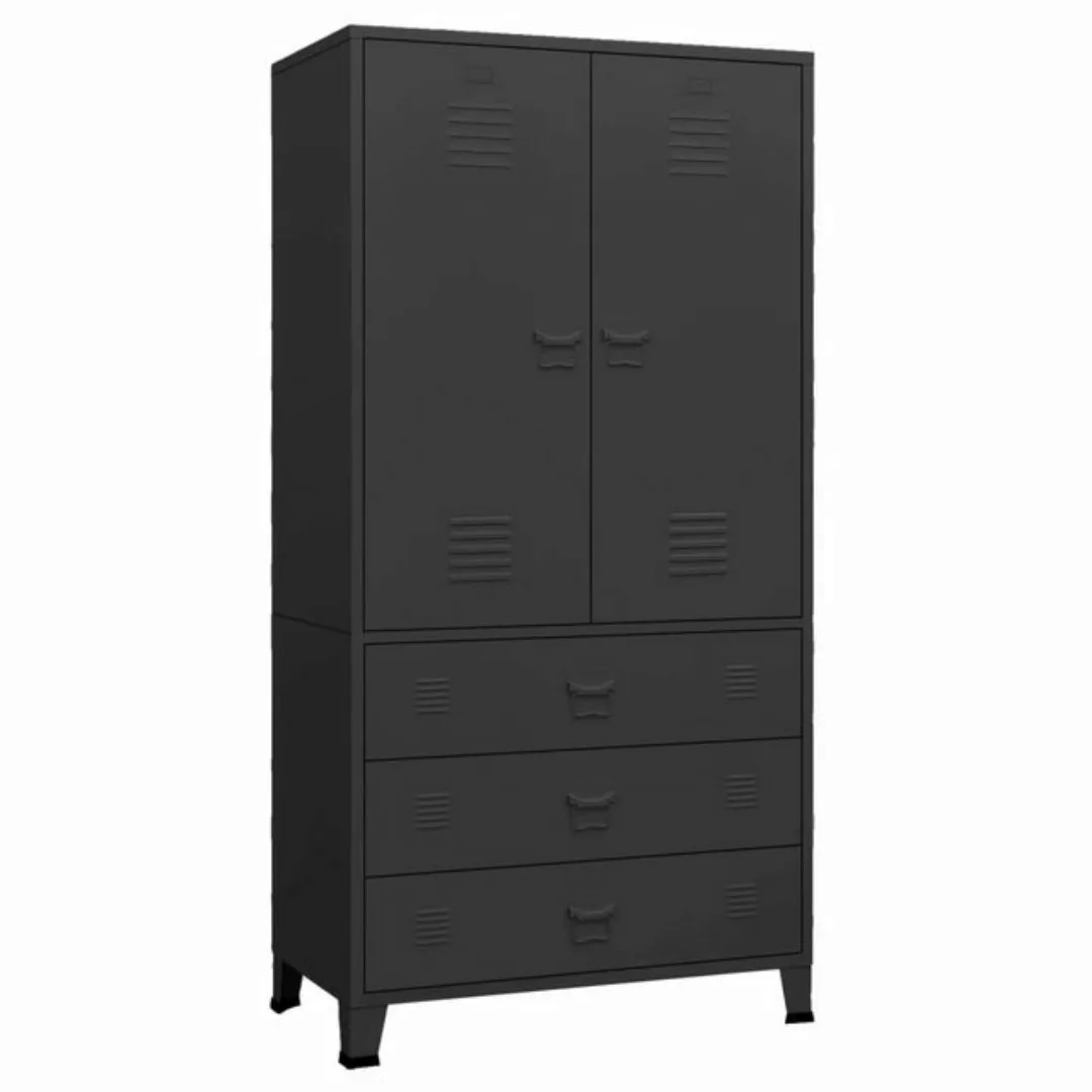 vidaXL Kleiderschrank Industrial Kleiderschrank Schwarz 90x50x180 cm Metall günstig online kaufen