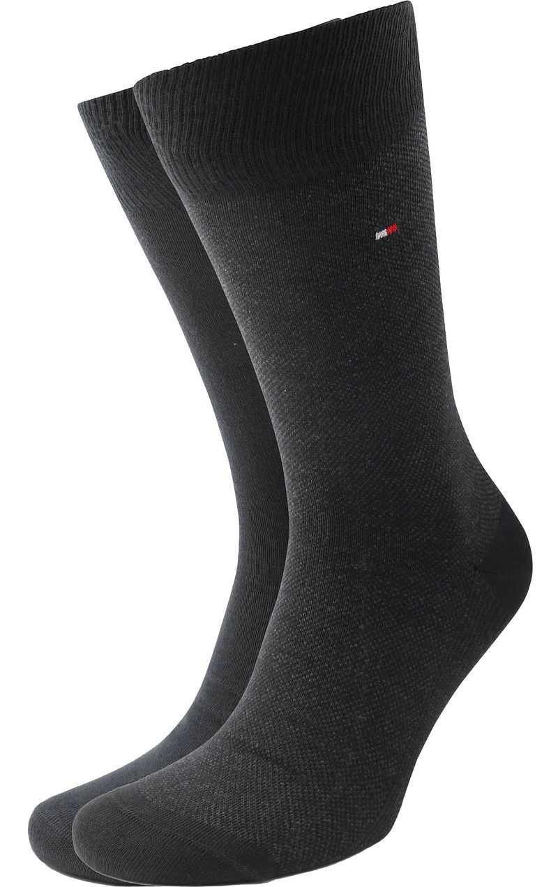Tommy Hilfiger 2-Pack Socken Birdseye Schwarz - Größe 39-42 günstig online kaufen