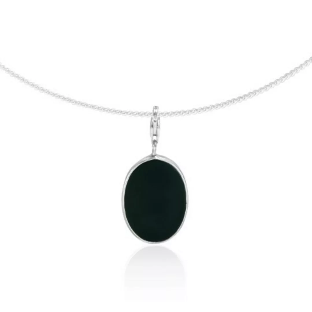 Silber Kette Ovaler Obsidian Fair-trade Und Handmade günstig online kaufen