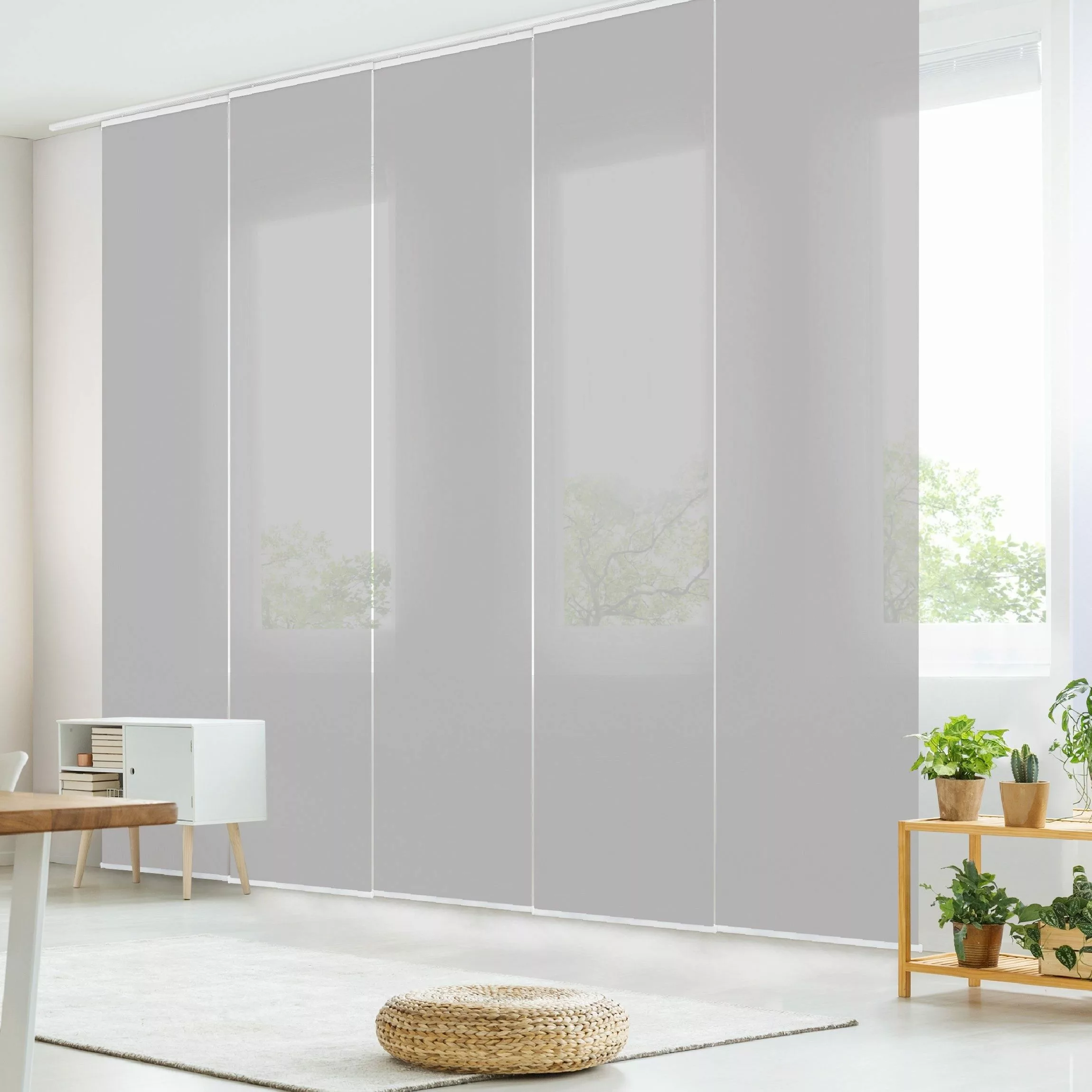 Bilderdepot24 Schiebegardine modern Flächenvorhang blickdicht Achatgrau, günstig online kaufen