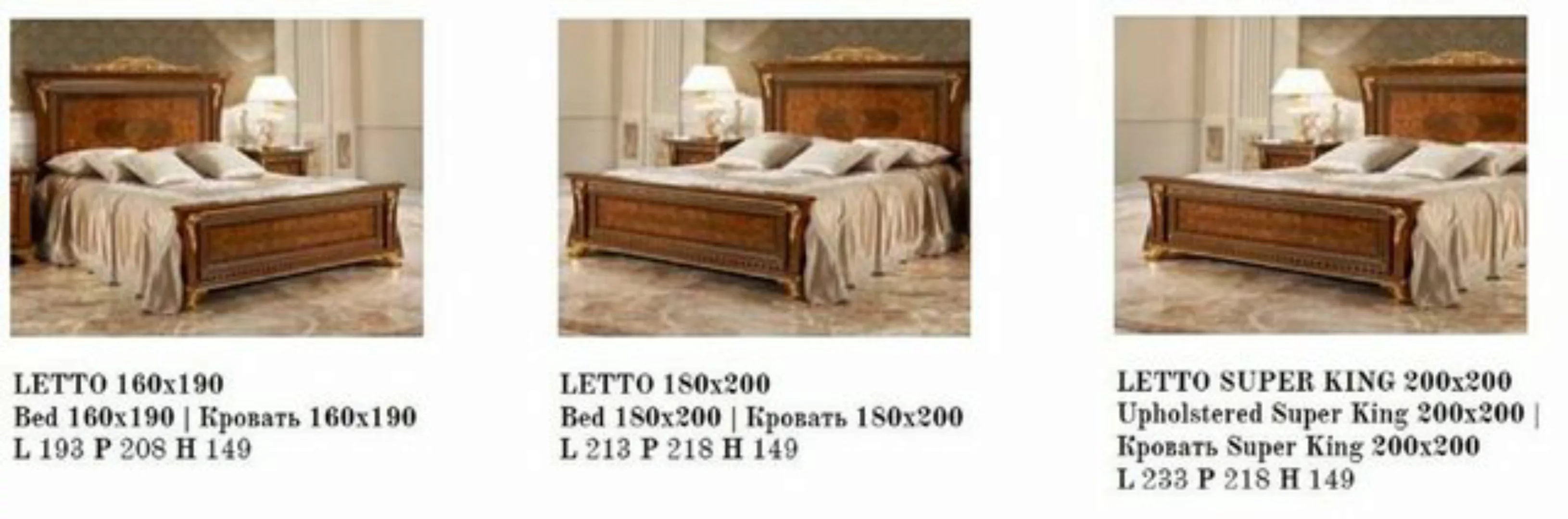 JVmoebel Bett Doppelbett Betten Designbetten Bizzotto Möbel Massiv Holz Bet günstig online kaufen