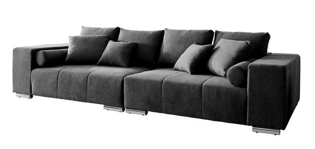 DELIFE Big-Sofa Marbeya, Schwarz 285x115 cm mit 10 Kissen Big Sofa günstig online kaufen