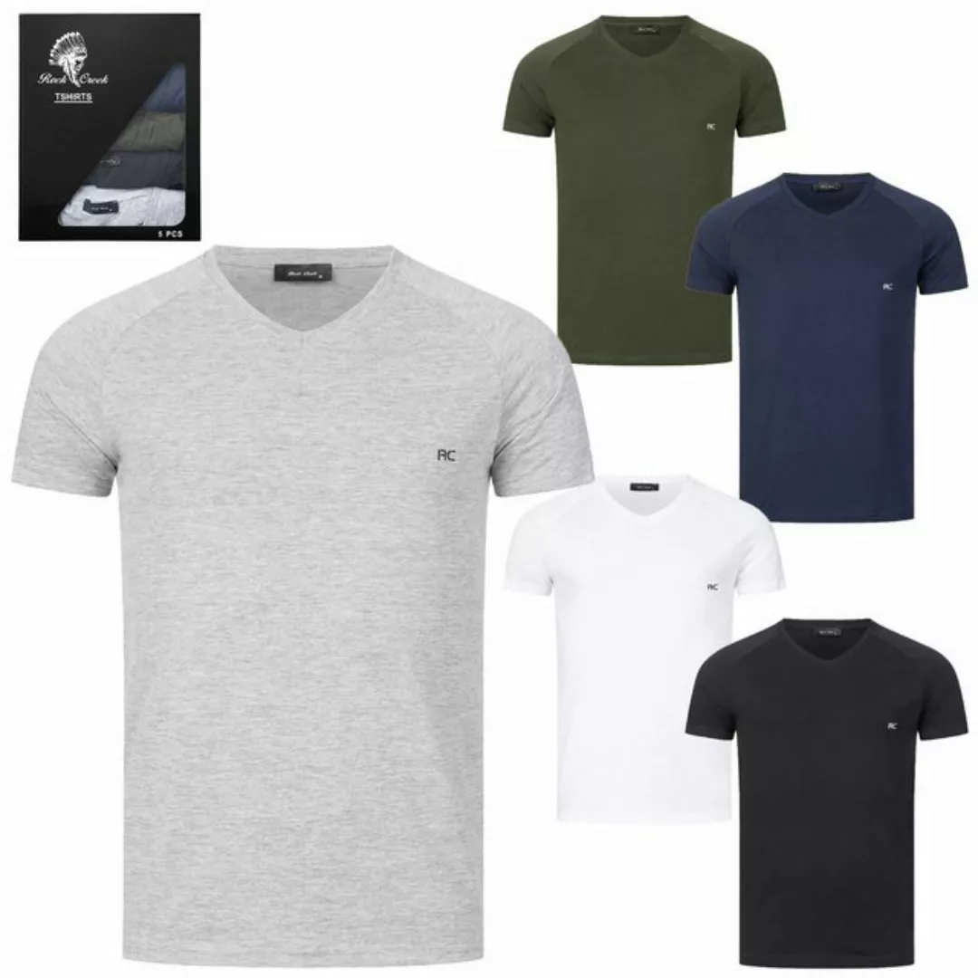 Rock Creek V-Shirt Herren T-Shirt 5er-Set V-Ausschnitt H-275 (5er-Pack) günstig online kaufen