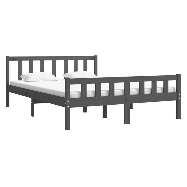 vidaXL Bett Massivholzbett Grau 120x190 cm günstig online kaufen