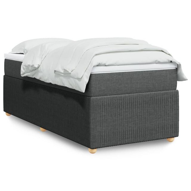 vidaXL Bettgestell Boxspringbett mit Matratze Dunkelgrau 90x200 cm Stoff Be günstig online kaufen