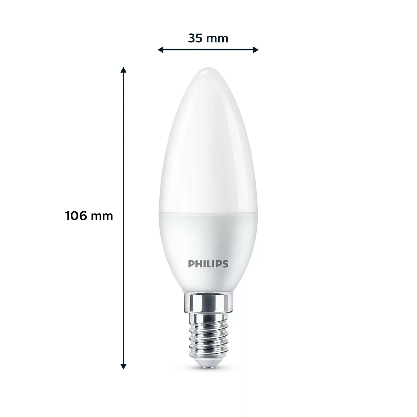 Philips LED-Kerze E14 2,8W 250lm 2.700K matt 3er günstig online kaufen