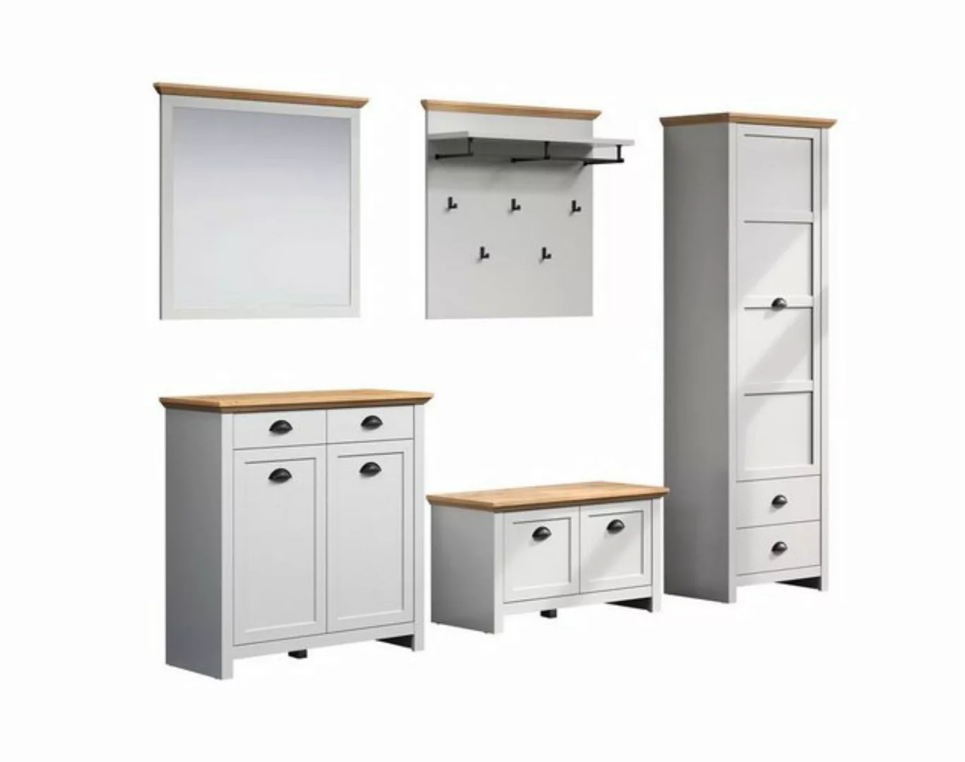 ebuy24 Kleiderschrank Landside Garderobenmöbel Set grau. (5-St) günstig online kaufen