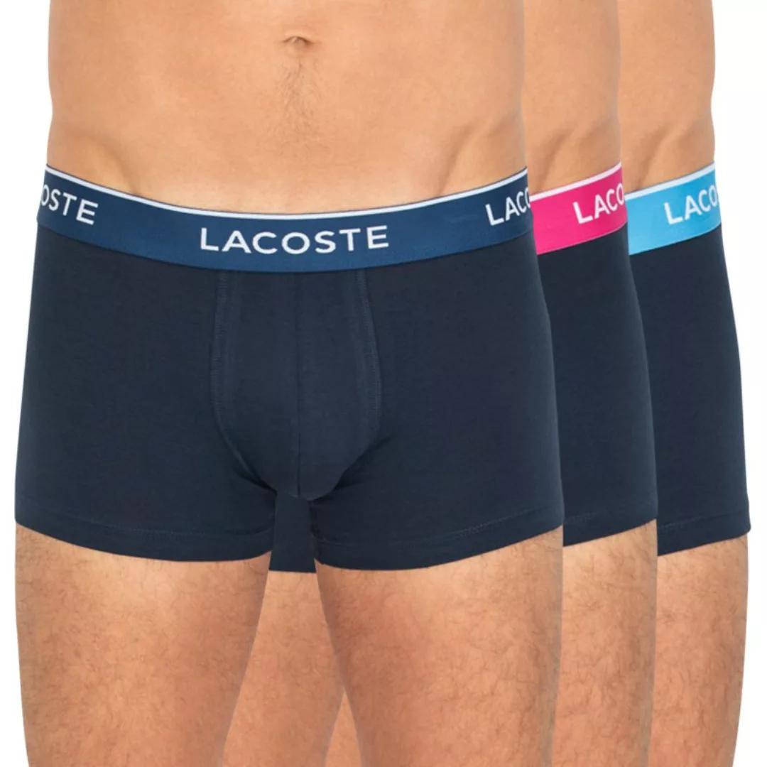 Lacoste 3-er Set Trunks Dunkelblau mit verschiedenfarbigem Webbund günstig online kaufen