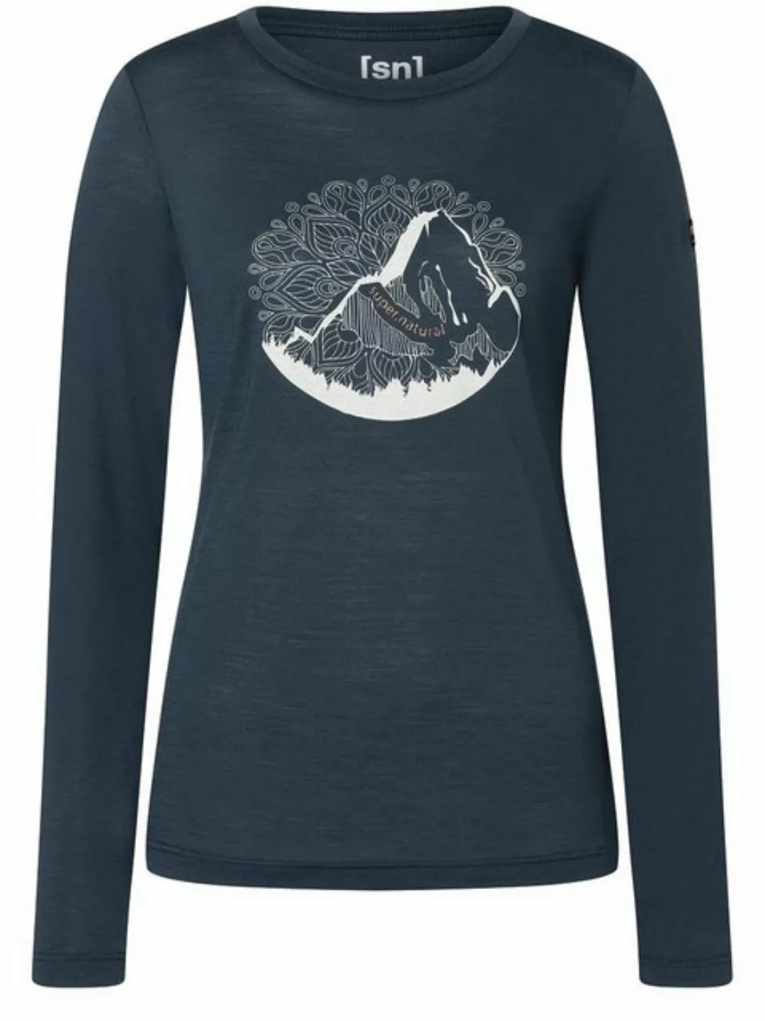 SUPER.NATURAL Langarmshirt für Damen, Merino MOUNTAIN MANDALA TREE Berg Mot günstig online kaufen