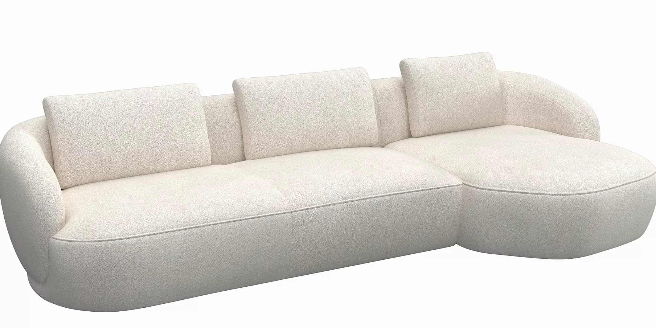 FLEXLUX Wohnlandschaft »Torino, rund, L-Form, Sofa-Ecke mit Recamiere, Long günstig online kaufen