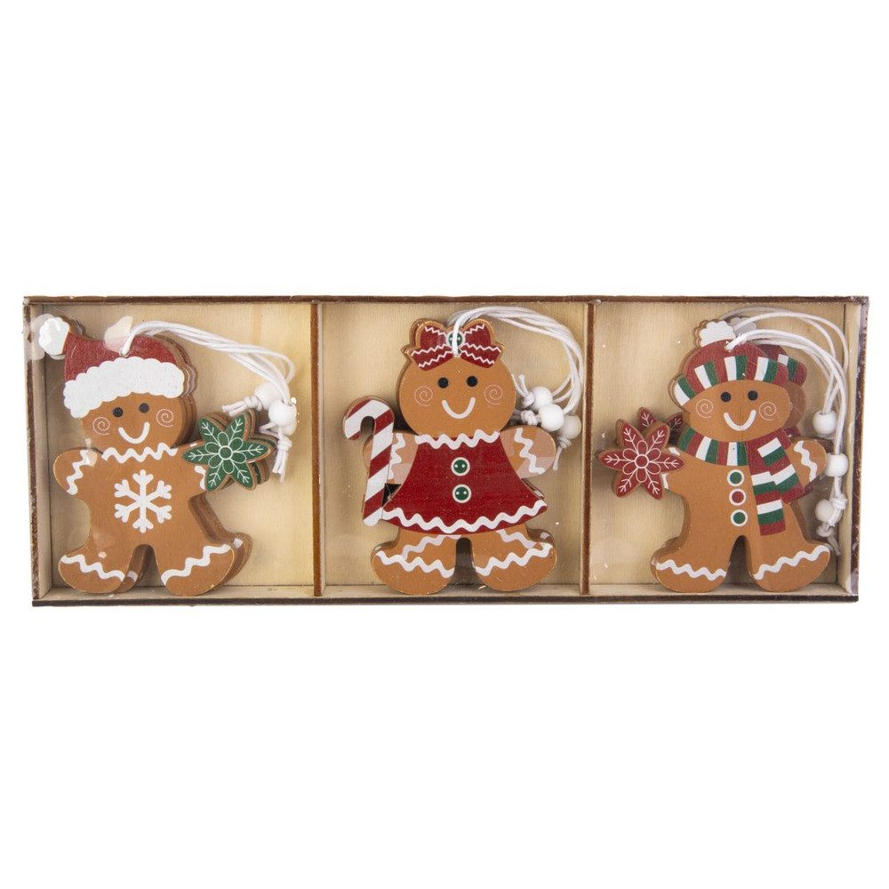 MICA Christbaumschmuck Dekohänger Lebkuchenfiguren - braun/weiß/rot günstig online kaufen