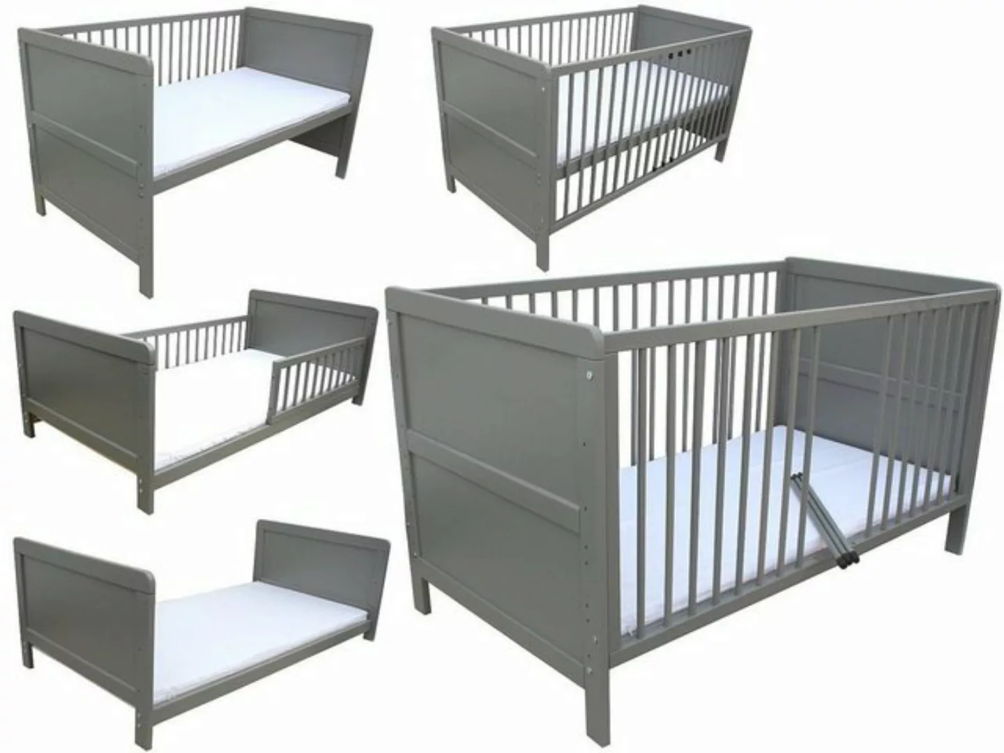 Micoland Kinderbett Kinderbett Juniorbett Beistellbett 140x70 cm 3in1 mit M günstig online kaufen