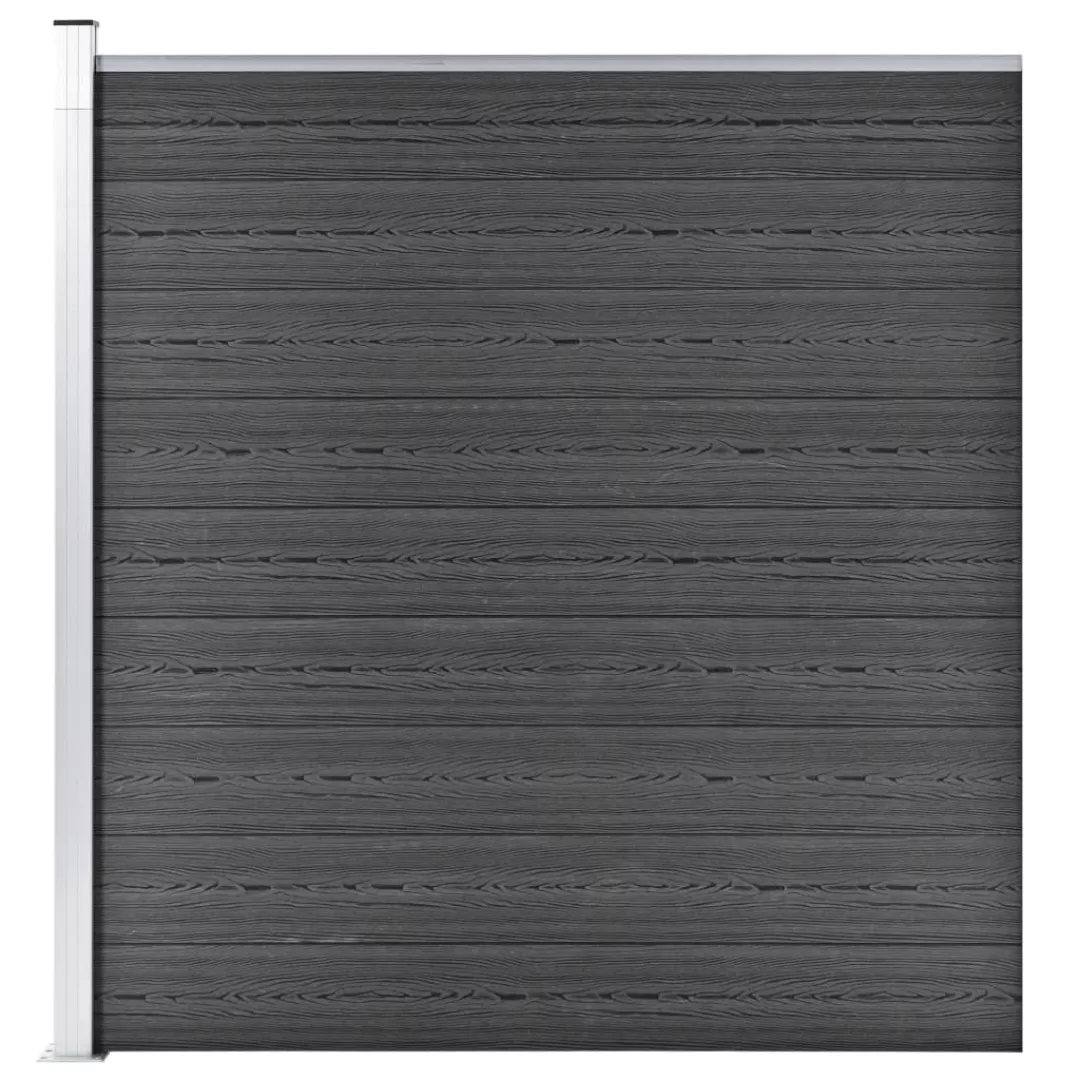 Zaunelement Wpc 175x186 Cm Schwarz günstig online kaufen