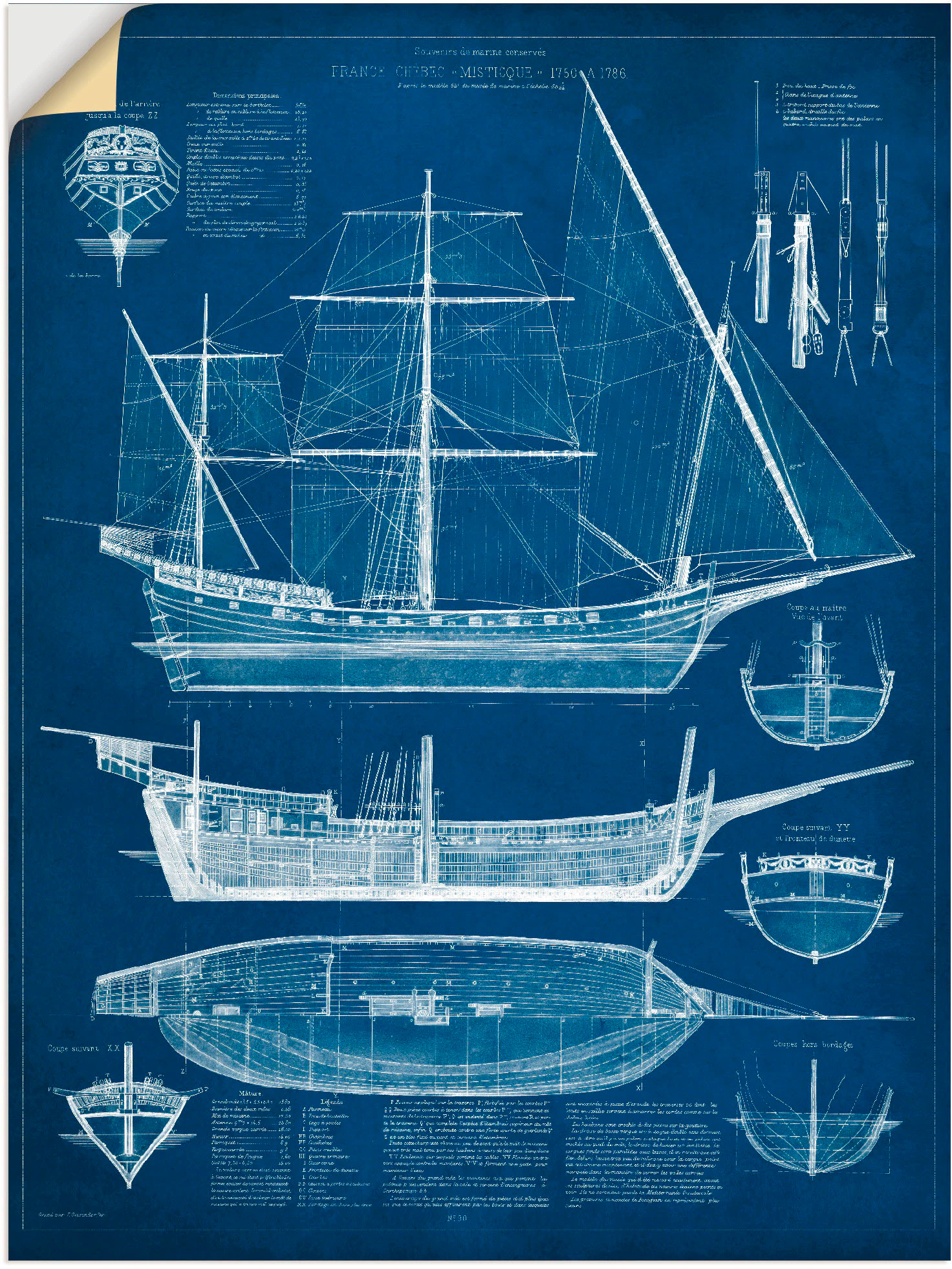 Artland Wandbild "Entwurf für ein Antikes Schiff I", Boote & Schiffe, (1 St günstig online kaufen