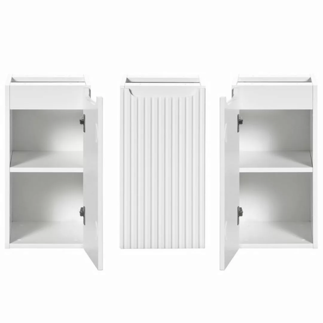 Lomadox Unterschrank NEWPORT-56-WHITE weiß mit gerillter Front, ca. 30/57/3 günstig online kaufen