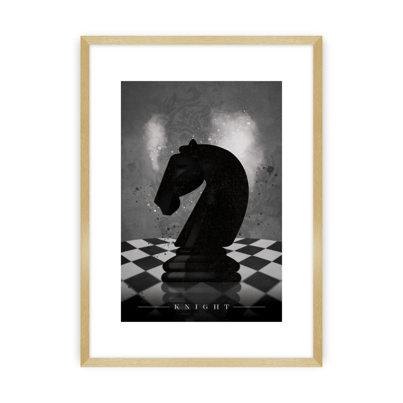 Poster Chess III, 21 x 30 cm, Ramka: Złota günstig online kaufen