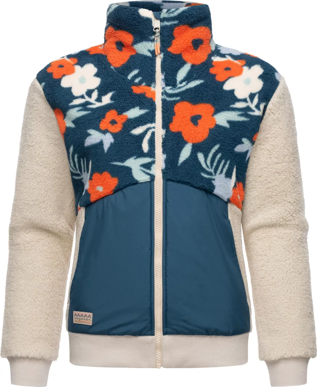 Ragwear Fleecejacke "Madaras Flower", ohne Kapuze, Flauschige Damen Übergan günstig online kaufen