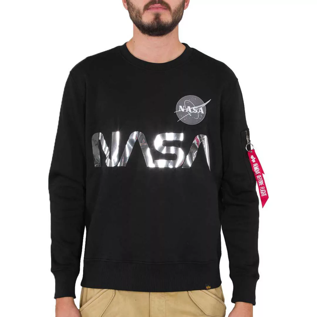 Alpha Industries Nasa Reflective Sweatshirt XS Black / Chrome günstig online kaufen