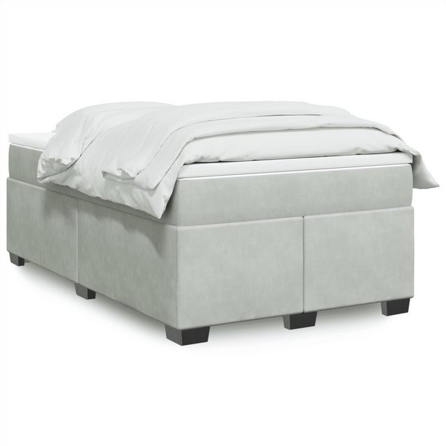 vidaXL Boxspringbett mit Matratze Hellgrau 120x190 cm Samt2099372 günstig online kaufen