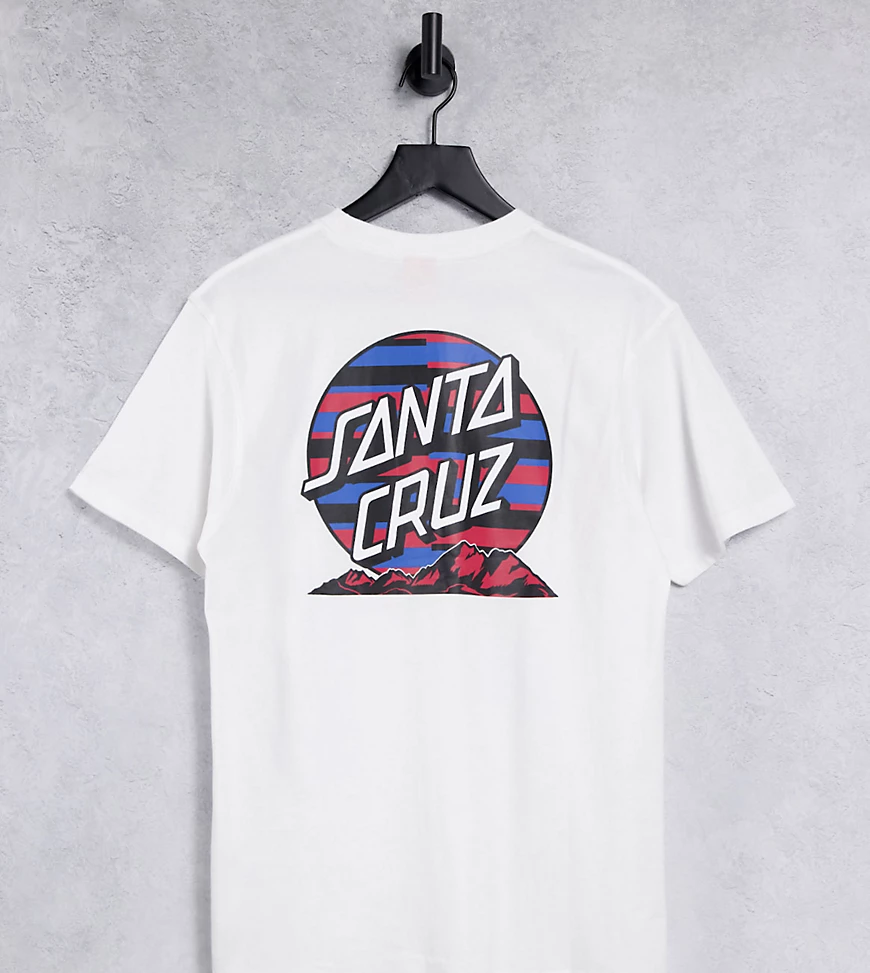 Santa Cruz – T-Shirt in Weiß mit gestreiftem Berg-Logodesign, exklusiv bei günstig online kaufen