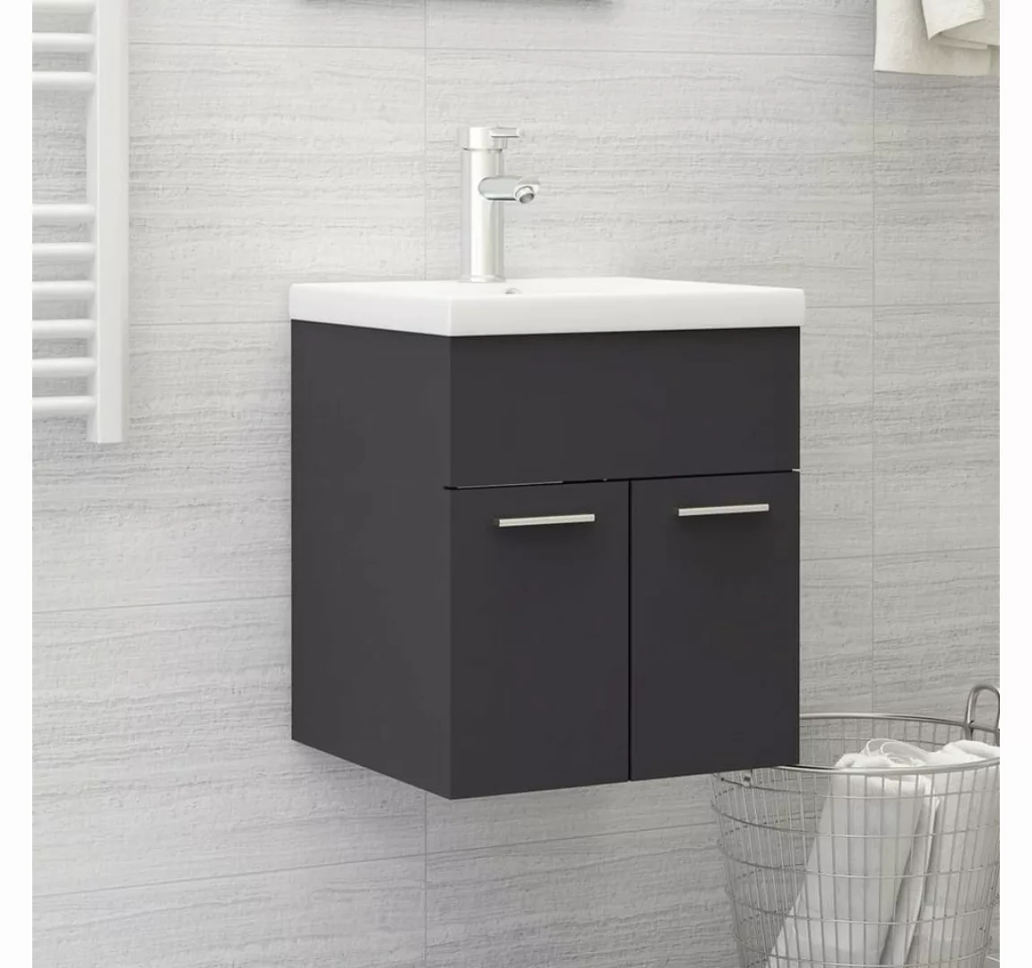 vidaXL Badezimmerspiegelschrank Waschbeckenunterschrank mit Einbaubecken Gr günstig online kaufen