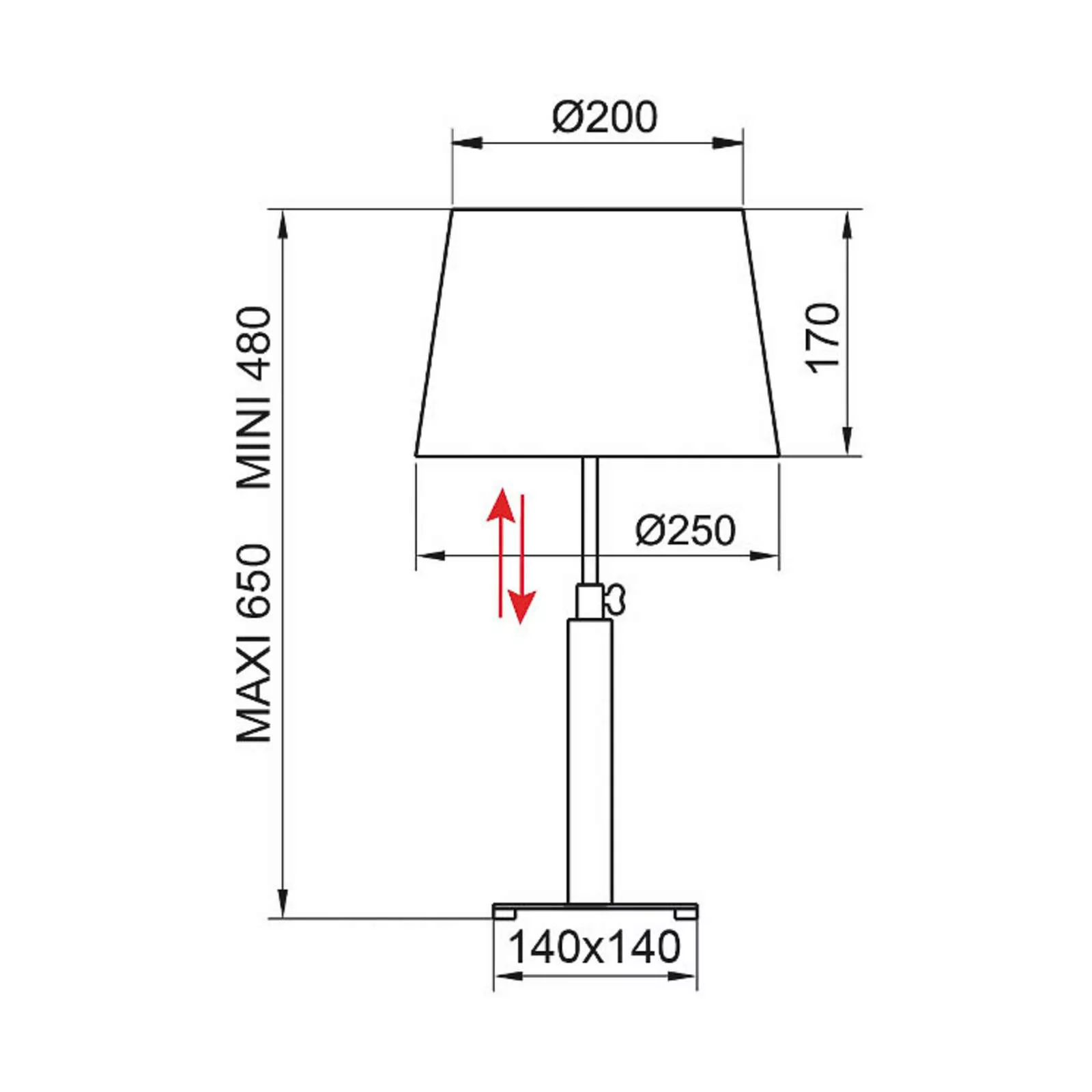 Aluminor Quatro Up Tischlampe ebenholz/chrom günstig online kaufen