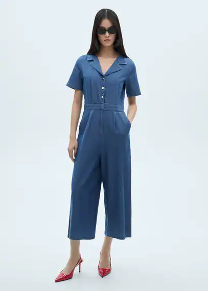 Kurzarm-Jumpsuit aus Jeans günstig online kaufen