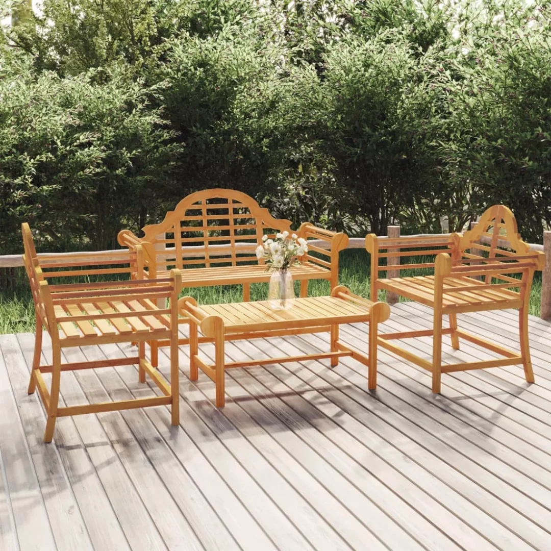 Vidaxl 4-tlg. Garten-lounge-set Massivholz Teak günstig online kaufen