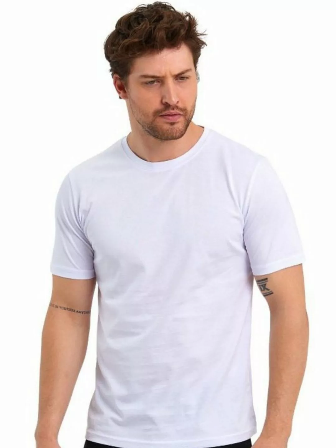 COMEOR T-Shirt Herren Basic T-Shirts Baumwolle (Packung, 1-tlg) mit gerader günstig online kaufen