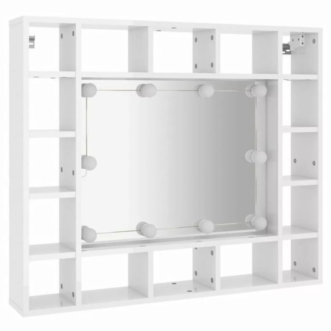 vidaXL Badezimmerspiegelschrank Spiegelschrank mit LED Hochglanz-Weiß 91x15 günstig online kaufen