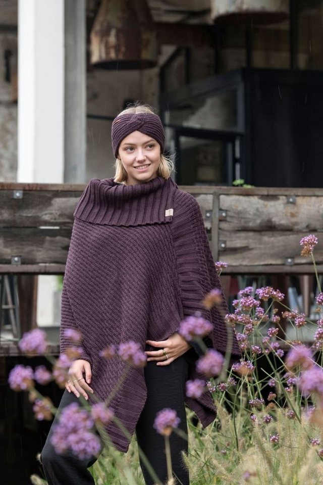 Knit Factory Strickponcho Nicky Ponchos One Size Glatt Lila (1-tlg) modern günstig online kaufen