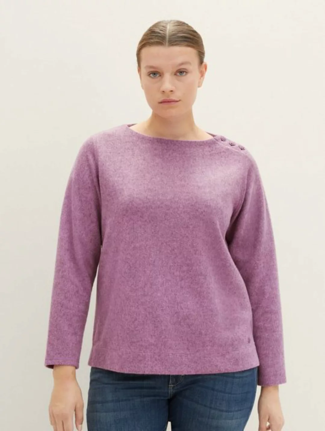 TOM TAILOR PLUS Sweatshirt Plus - Sweatshirt mit Rippstruktur günstig online kaufen