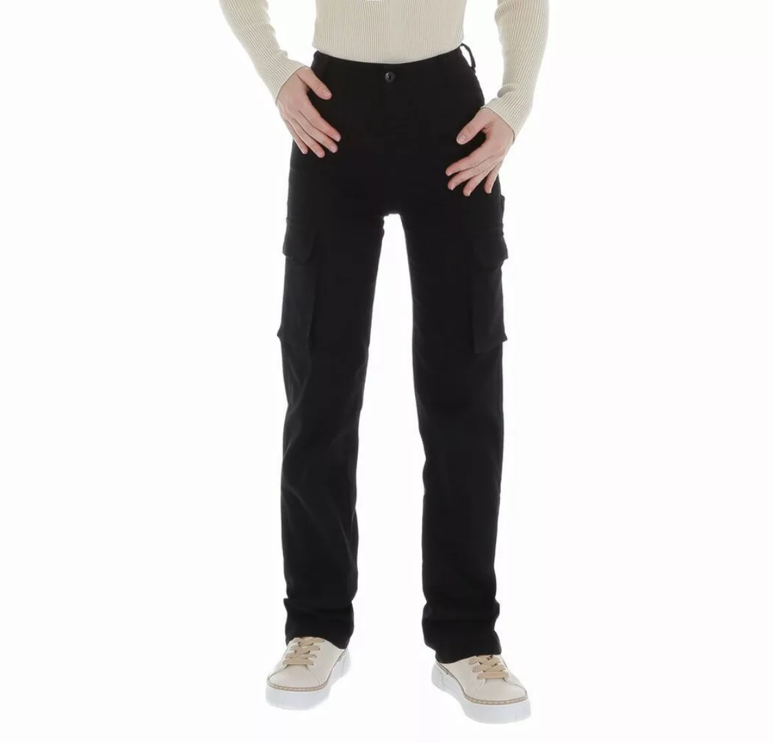 Ital-Design Cargohose Damen Freizeit (86746078) Stretch Stoffhose in Schwar günstig online kaufen