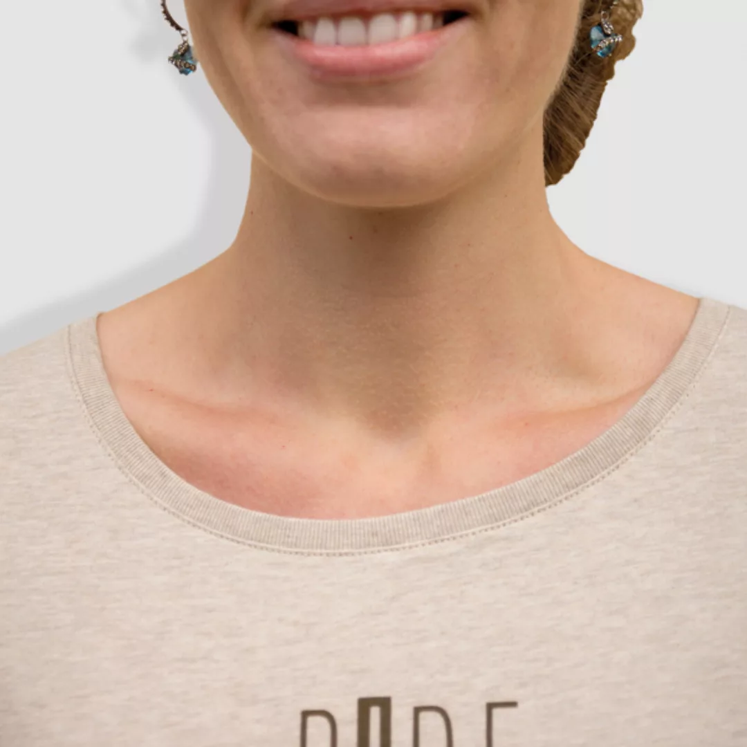 Damen T-shirt, "Ride", Mid Heather Beige günstig online kaufen