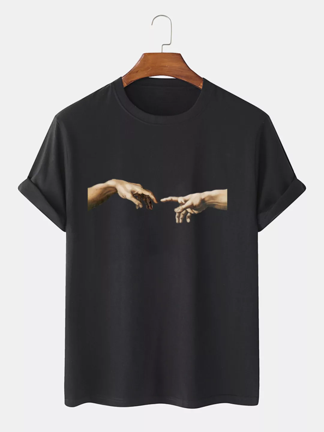Michelangelo Pattern Herren Kurzarm T-Shirts aus 100% Baumwolle günstig online kaufen