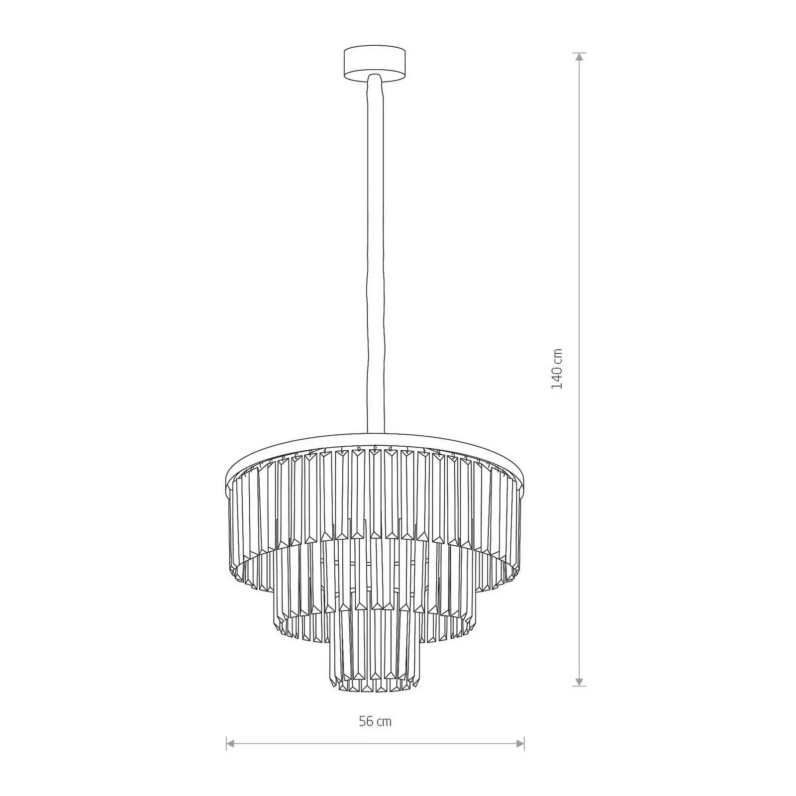 Hängeleuchte Cristal, transparent/silber, Ø 56 cm günstig online kaufen