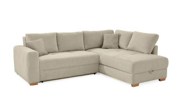 luma-home Ecksofa 15212, Dauerschläfer 257x206 cm mit Bettkasten und separa günstig online kaufen