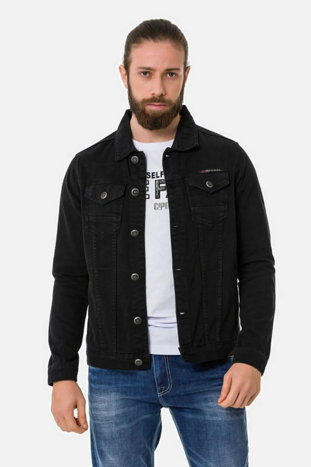 Cipo & Baxx Jeansjacke Jacke mit Knopfleiste, CJ289 günstig online kaufen