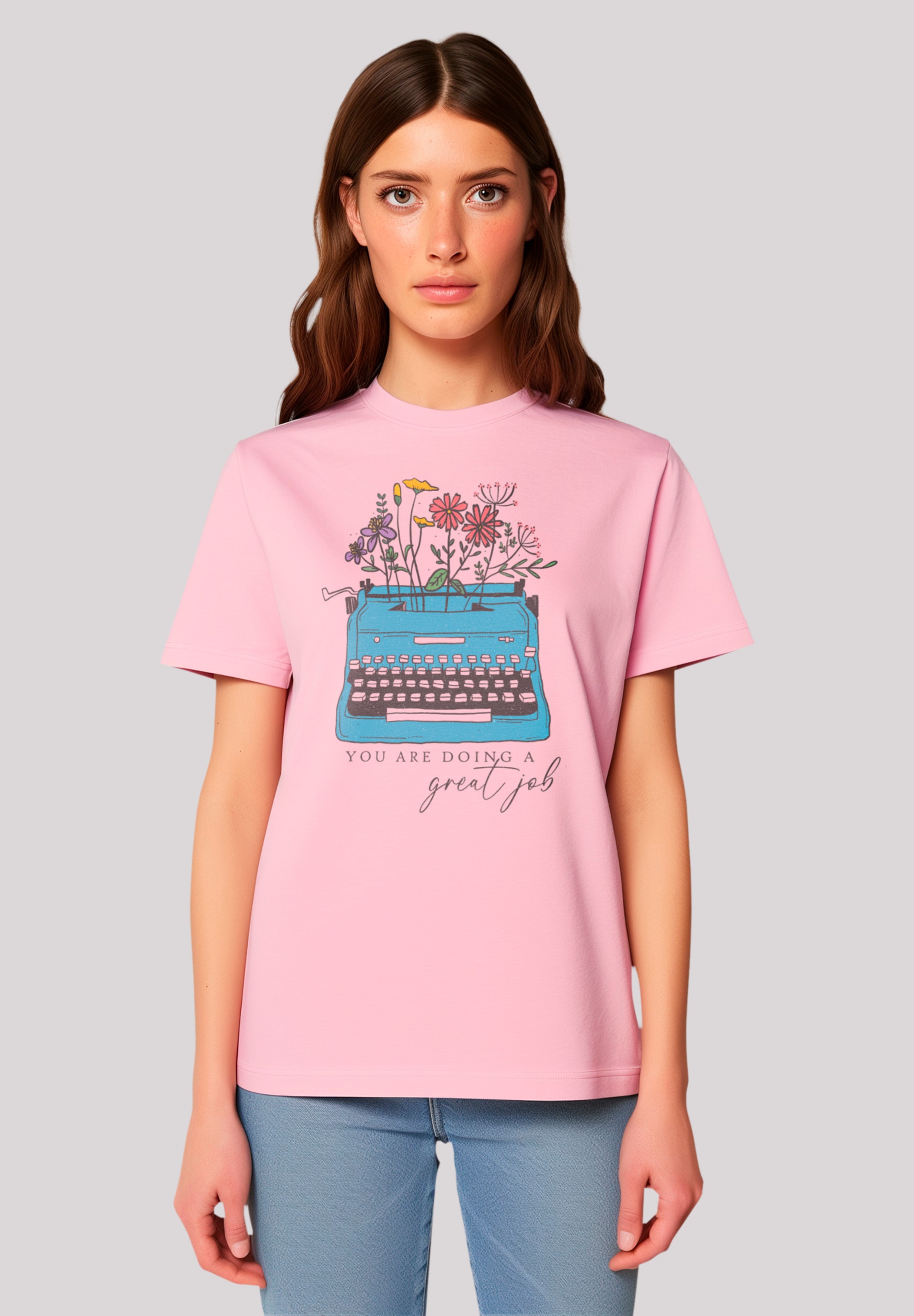 F4NT4STIC T-Shirt "Blumen you are doing a great job retro typewriter", Prem günstig online kaufen