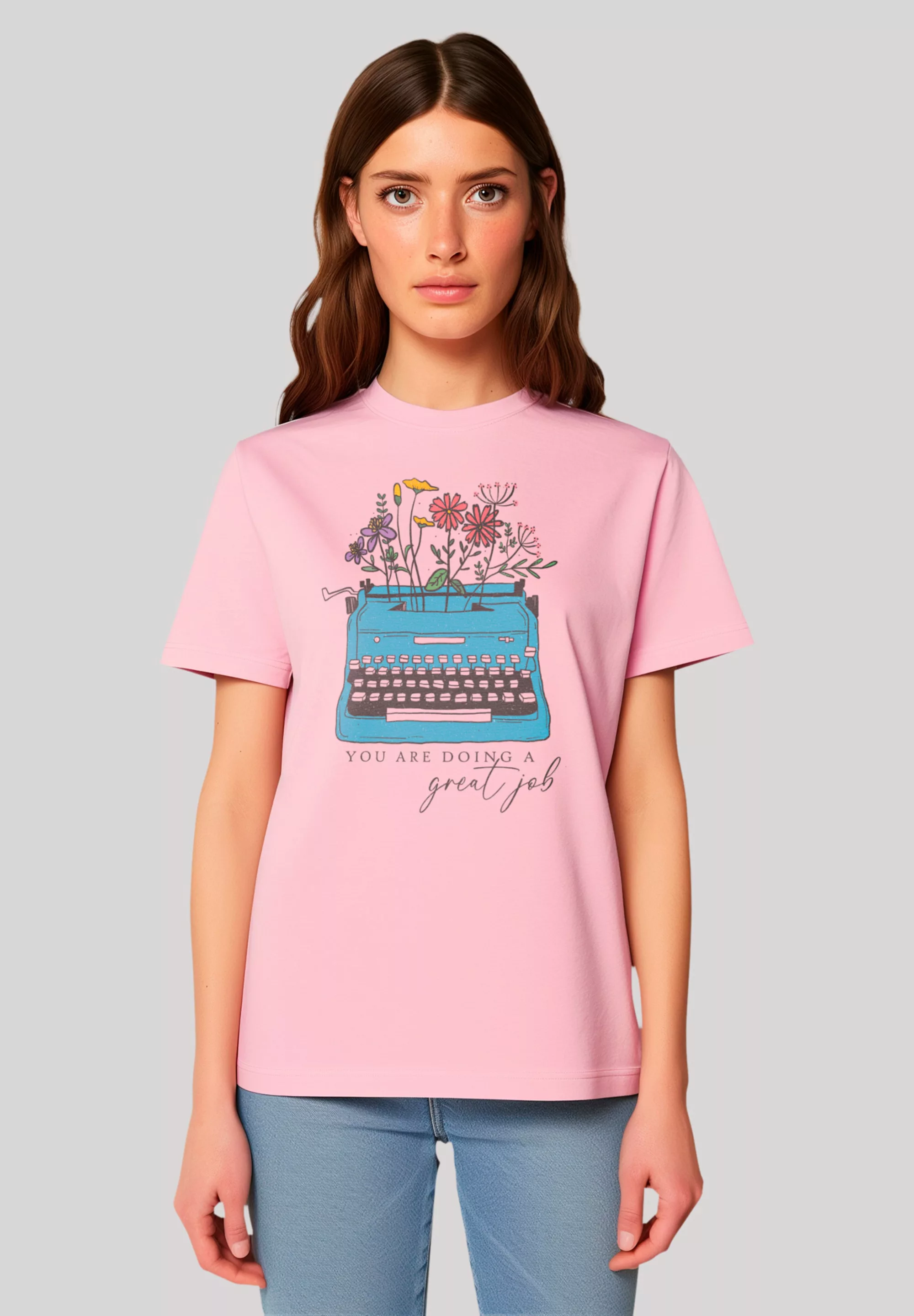 F4NT4STIC T-Shirt "Blumen you are doing a great job retro typewriter", Prem günstig online kaufen