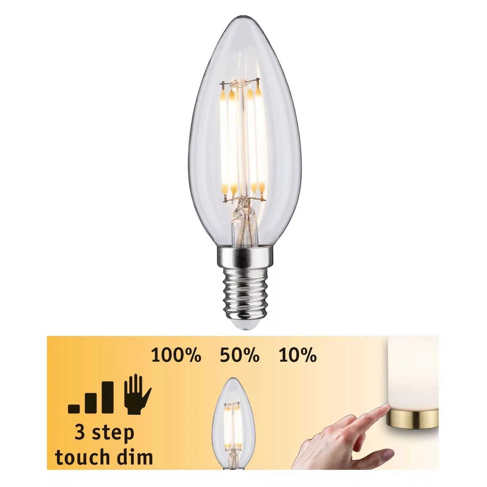 Paulmann LED-Kerze E14 5W Filament 3-step-dim günstig online kaufen