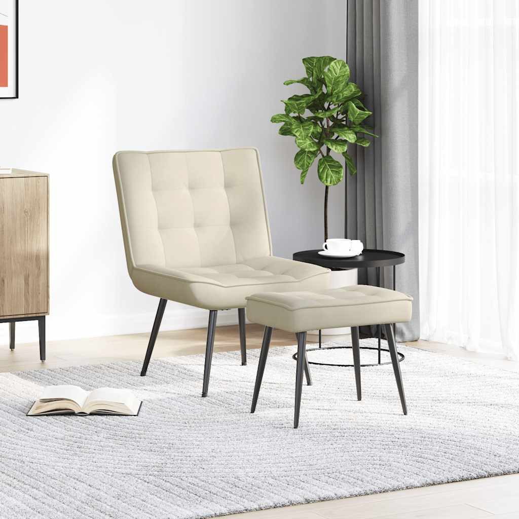 vidaXL Relaxsessel Relaxsessel mit Hocker Creme günstig online kaufen